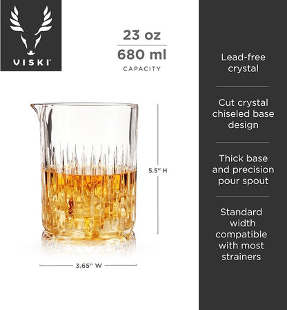 Viski Pedestal Crystal Cocktail Mixing Glass Perfect - Image 3