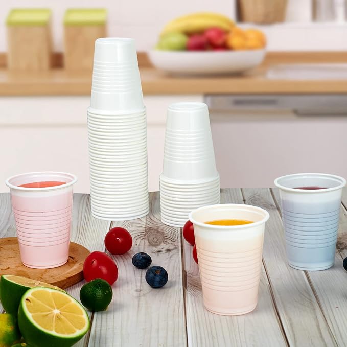 Lilymicky 500 Pack 7 oz White Plastic Cups, Disposable Drinking Cups | Non-slip - Image 5