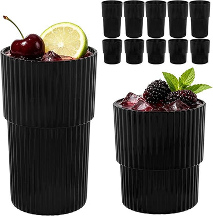 12 Pack Plastic Wine Glasses, 16 Oz Highball Glasses & 12 Oz Cocktail Glasses by Unknown
