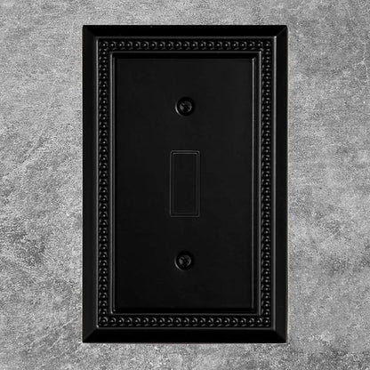 Henne Bery Sunken Pearls Heavy Duty Switch Plate/Wall Plate/Outlet Cover (Single Toggle 3PK, Matte Black)