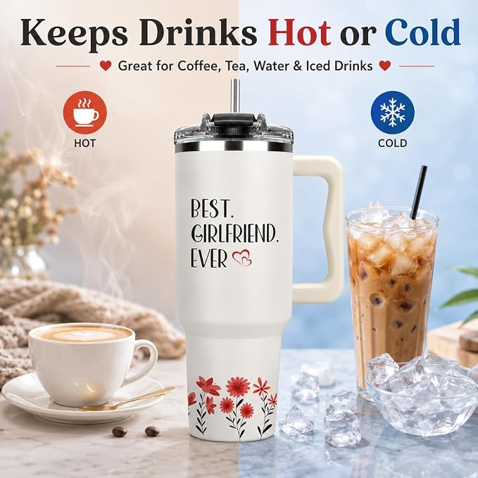 Best Girlfriend Ever Tumbler Cup 40 oz, Gift Girlfriend, Birthday Gift | - Image 5