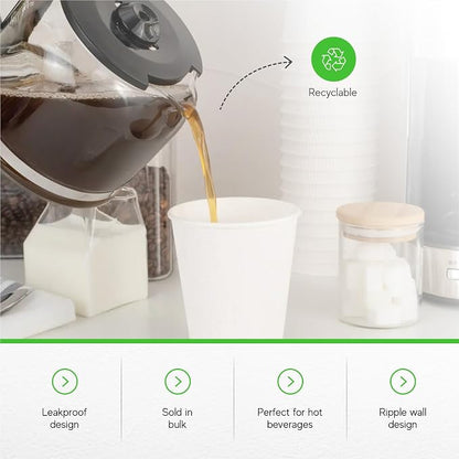 Restaurantware-12 Ounce Disposable Coffee Cups, 500 Double Wall Hot Cups - Image 7