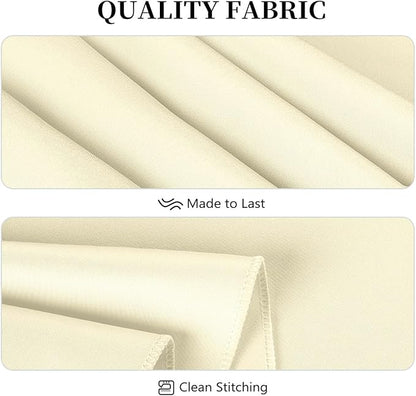 8 Pack Beige Tablecloth 60 x 126 Inch Rectangular Table Cloth for 6 Foot Rectangle Tables, Wrinkle Resistant Washable Polyester Fabric Table Covers for Wedding Party Banquet Buffet and Camping