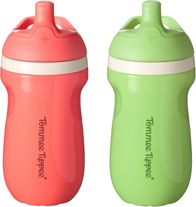 Tommee Tippee Toddler Sippy Cup, Sporty Spout, 1-3 Years, Insulated | Pack of 2 by TommeeTippee