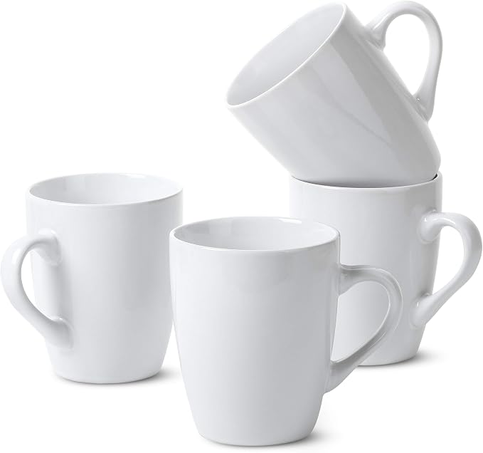 BTaT- Porcelain Coffee Mugs Set, 4 Pack, Cappuccino, Mug Gift Set, Dishwasher by BrewToATea