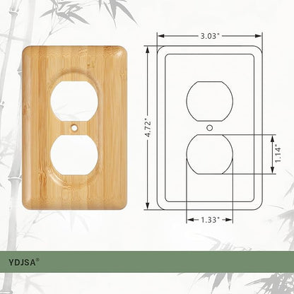 Wood Outlet Covers Bamboo Single Duplex Wall Plates for Electrical Outlets, Decorative Outlet Covers