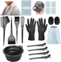 21Pcs Hair Dye Kit Professional Hair Coloring Products with Hair Dye Brush, 350ml Hair Color Bowl, Hair Clips, Applicator, Earcover for Salon Bleaching & Hair Coloring at Home