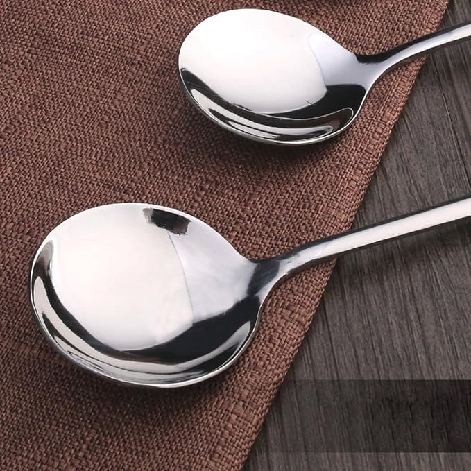 6 Piece Soup Spoons, High Grade Stainless Steel Soup Spoons, Dishwasher Safe - Image 5