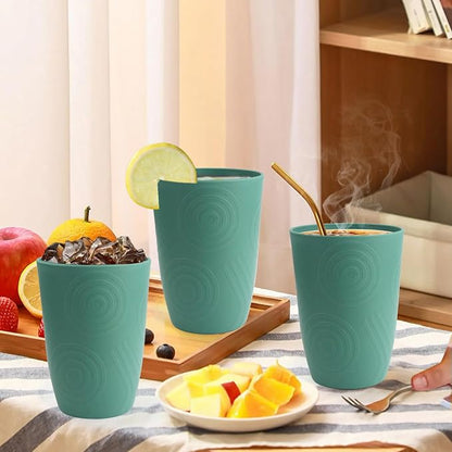 16 OZ Drinking Cups, Wheat Straw Cups Set of 6 - Image 8