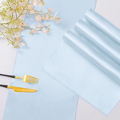 Horbaunal 6 Pack Satin Runners 12 x 72 Inch, Pale Blue | Bright Silky Smooth - Image 5