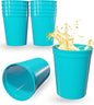 PartyPrints 10 Pack 16 oz Turquoise Reusable Blank Plastic Cups, Stadium Cups by PartyPrints