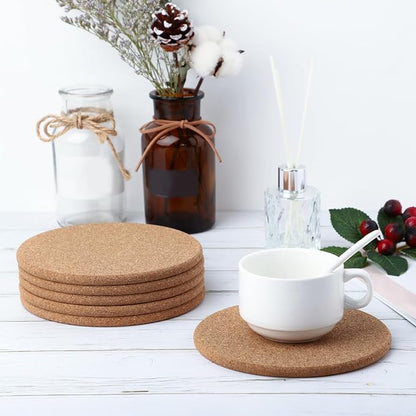 Boao 6 Pcs Round Cork Trivets for Hot Dishes, Hot Pots and Pans, 6 Inch | High - Image 5