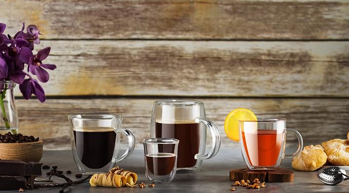 JoyJolt Javaah Double Walled Espresso Glasses Espresso Cups Set of 4 | 2-Ounces - Image 7