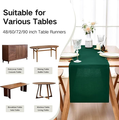 Farmhouse Green Table Runner Dining Table Runners 72 Inches Long Coffee Table - Image 5