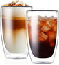 MESNEY 17oz Double Walled Glass Coffee Mugs, Glass Coffee Mugs Set of 2 by MESNEY