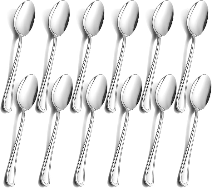 Dinner Spoons Set of 12, E-far 7.9 Inch Stainless Steel Soup Spoons Tablespoons - Image 3