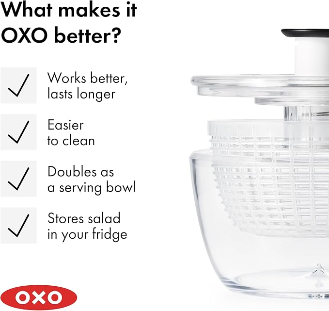 OXO Good Grips Small Salad & Herb Spinner, Vegetable Washer - Image 10