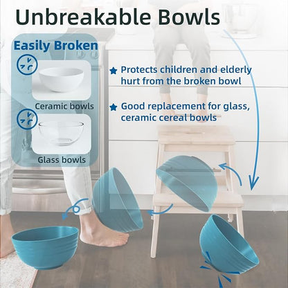 【Set of 6】 Unbreakable Soup Bowls, 34 Ounces Big Bowls Microwave and Dishwasher - Image 5