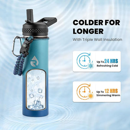 RAYMYLO Insulated Water Bottle 20 oz, Triple Wall Vacuum Stainless Steel | - Image 2