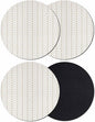 Simple Line White Coasters Set of 4, Non-Slip Cup Coaster Mat by PIEPLE