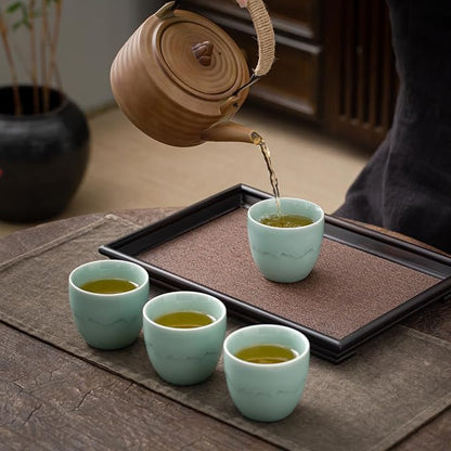 TEANAGOO Ceramic Japanese Tea Cups Set of 4pcs, 5.4oz/160ml Elegant Ceramic - Image 2