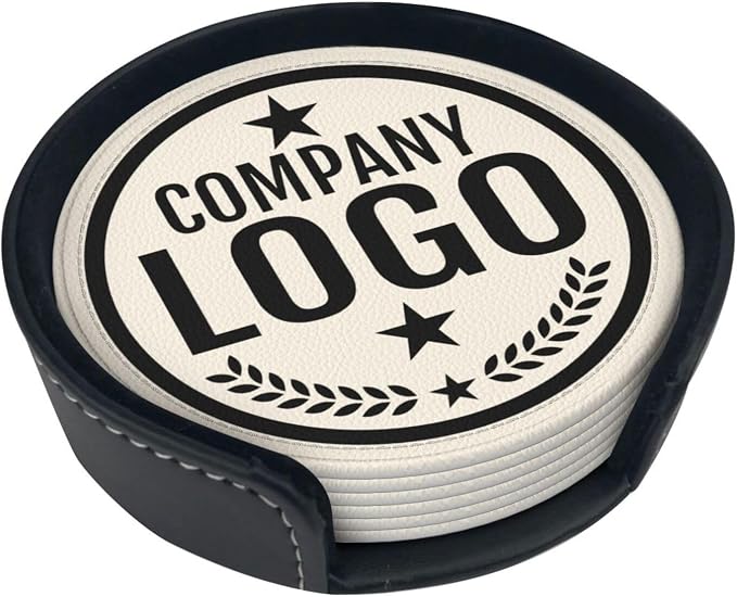 Custom Leather Coasters with Logo - Image 5