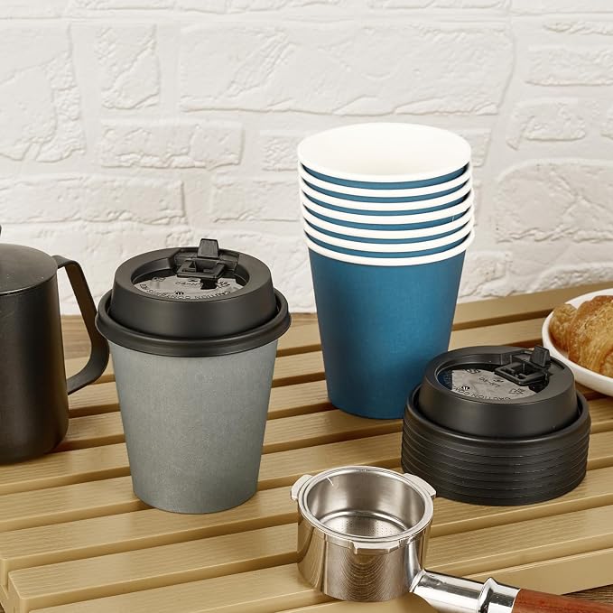 LITOPAK 100 Pack 10 oz Disposable Paper Coffee Cups - Image 3