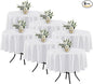 Fitable 6 Pack White Round Table Clothes - 70 Inches in Diameter - Stain Resistant and Washable Tablecloths, Polyester Fabric Table Covers for Wedding, Party, Banquet, Gathering