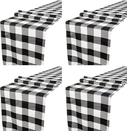 ShinyBeauty 4 Pack Checkered Table Runners by ShinyBeauty