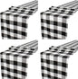 ShinyBeauty 4 Pack Checkered Table Runners by ShinyBeauty
