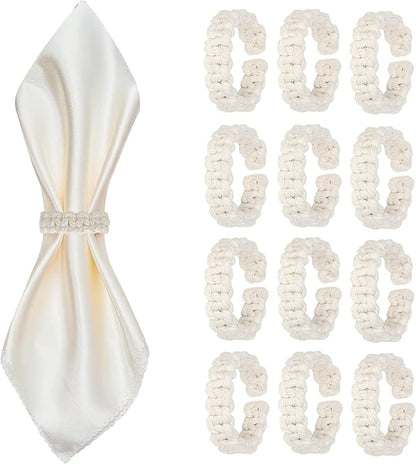 Meplait Napkin Rings Set of 12, Boho Napkins Holders Ring by Meplait