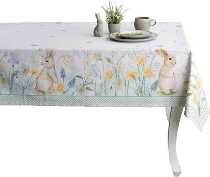Maison d' Hermine Table Cloth Rectangle Table 100% Cotton 70 x 108 Inches Tablecloth Reusable Decorative for Dining Room Farmhouse Home Valentines Day Decorations Spring Summer - Easter Dew