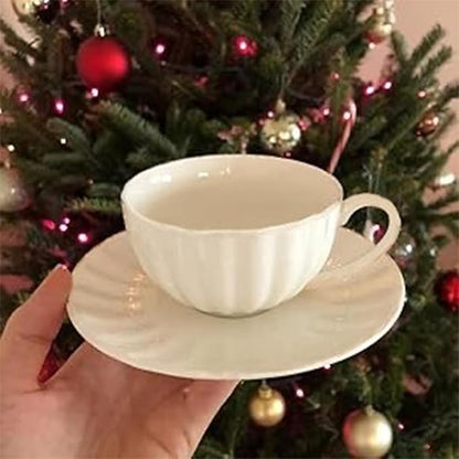 Yesland Set of 6 Royal Tea Cups and Saucers, 6 oz White Porcelain Tea Set & - Image 8
