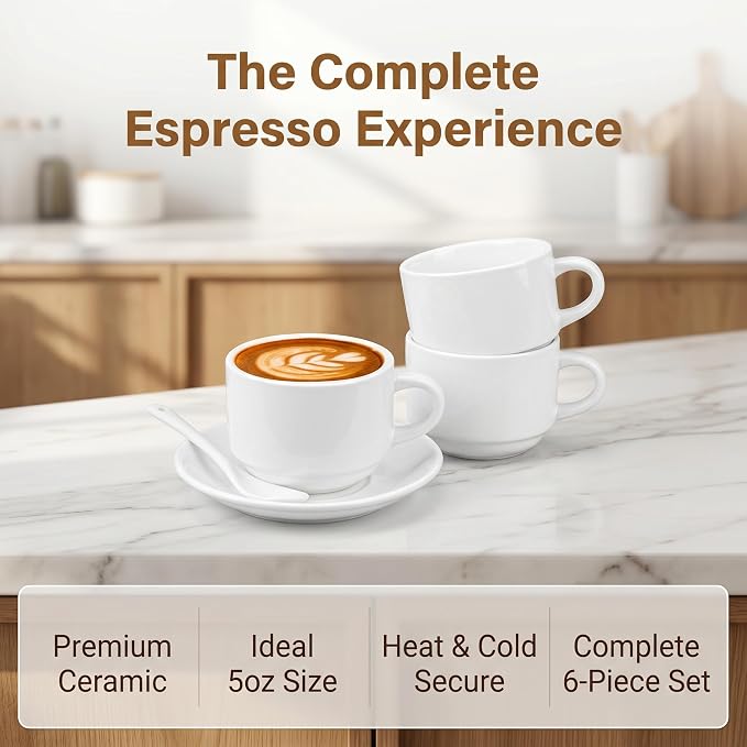 Hedume 6 Pack 5 OZ Espresso Cups - Image 4