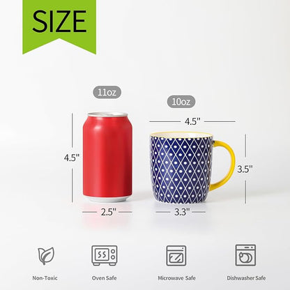 Selamica 10 OZ Coffee Mugs Set of 4, Small Coffee Cups Ceramic - Image 3
