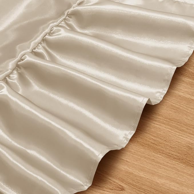2 Pack Champagne Satin Table Runner 12 x 72 Inch | Ruffle Design, Luxurious - Image 5