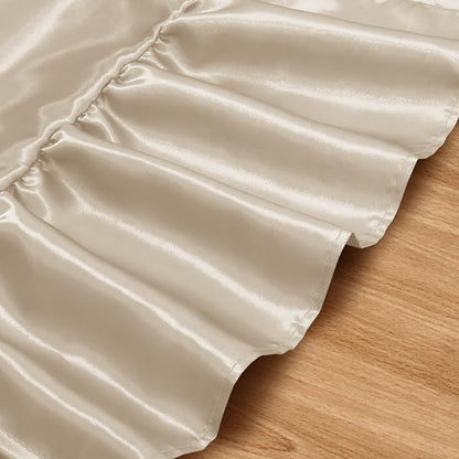 2 Pack Champagne Satin Table Runner 12 x 108 Inch | Ruffle Design, Luxurious - Image 5