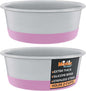 Master Pet Supply Stainless Steel Dog Bowls Set of 2 with Extra Thick Silicone Base - 2 Cup (16 oz) Hyper Pink, Non-Slip, Dishwasher Safe Metal Bowls, Pet Dog Food Bowl for Dogs, Cats, Anti Rust
