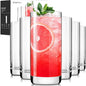 13oz Drinking Glasses Set of 6, Lead-Free Crystal Tall Highball Glassware | by Unknown