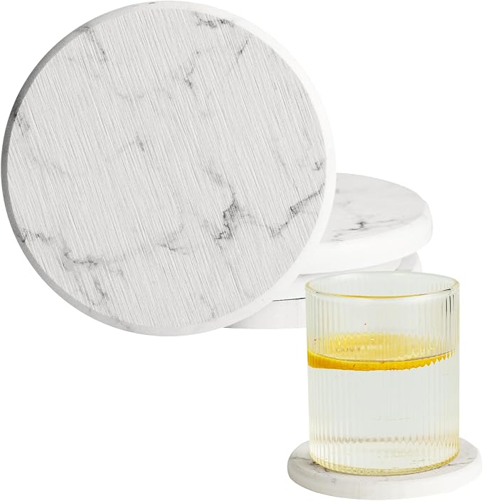 Stone Coasters for Drinks, Quick Absorbent Diatomaceous Earth Coaster by Unknown