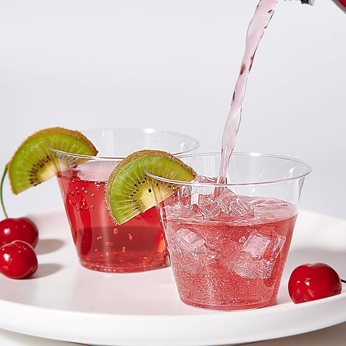 JollyPack 300 Pack Clear Plastic Cups 9 OZ Disposable Heavy-duty Drinking Cups - Image 3