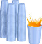 PartyPrints 100 Pack 16 oz Placid Blue Reusable Blank Plastic Cups, Stadium by PartyPrints