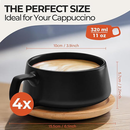 MIAMIO - Cappuccino Cup Set of 4, Wide - Luxe | Ceramic cappuccino cups and - Image 6
