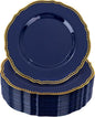 60 Pcs Blue Gold Dessert Plates by Hioasis