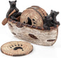 Bear Coasters - Set of 6 Full Size Rustic Coasters in Handmade Canoe - Log by CabinObsession