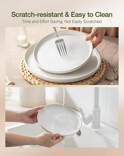Famiware Milkyway 12-Piece Dinnerware Set, Matte Beige White & Light Pink | - Image 7