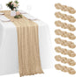 8 Pack Beige Cheesecloth Table Runners 20x120 Inch Gauze Table Runner Cheese by Yorcari