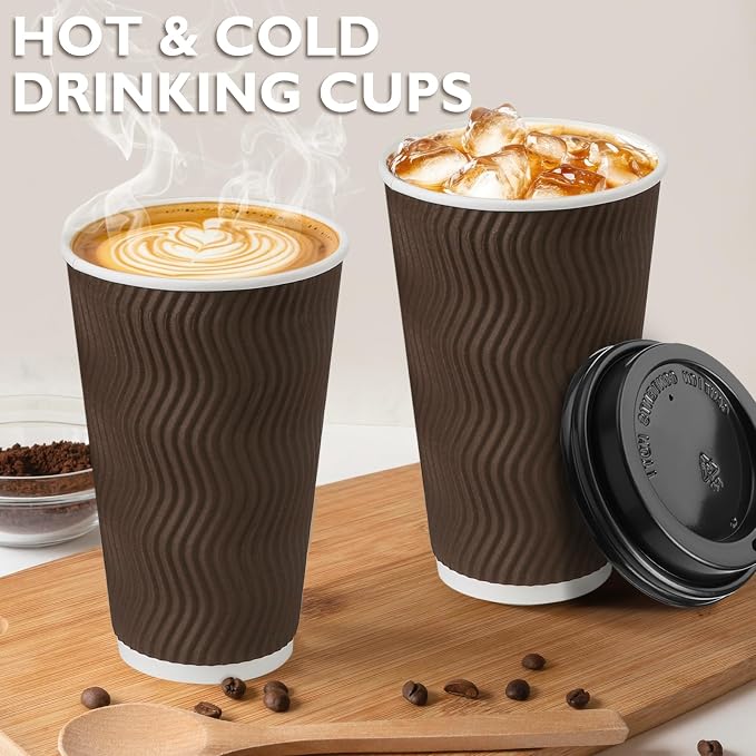 500 Pack 16 oz Insulated Disposable Paper Coffee Cups - Image 6