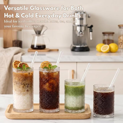Clear Drinking Glasses Set of 8, 12 Oz Highball & 10 Oz Cocktail Glasses - Image 4