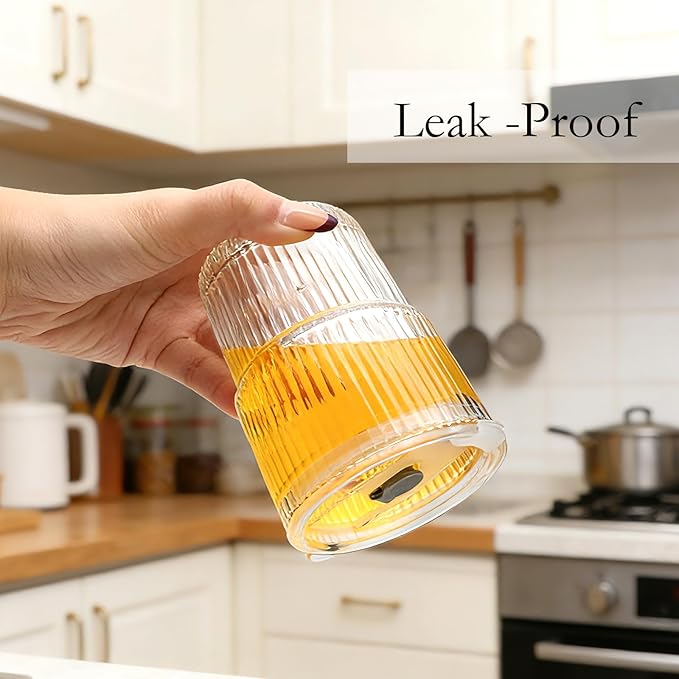 6 Pack 13oz Ribbed Glass Tumbler - Image 3